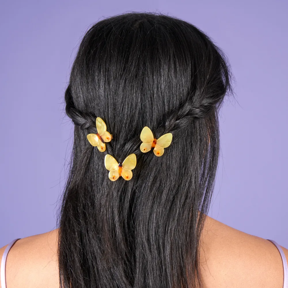 Flash Sale Barrette Papillon Jaune Barrettes