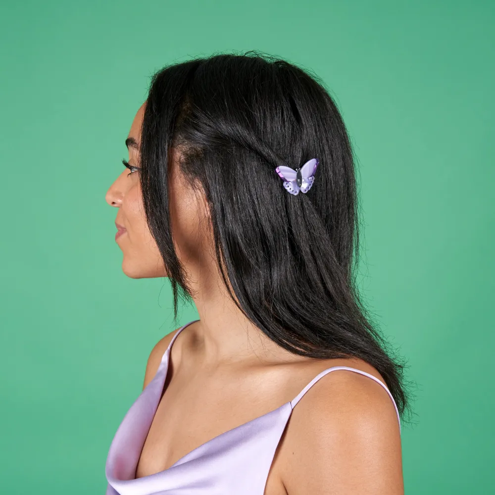 Clearance Barrette Papillon Mauve Barrettes