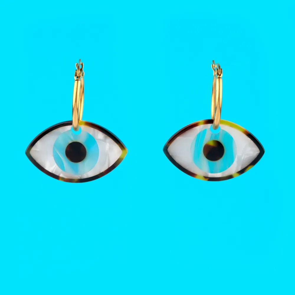 Best Boucles d'oreilles Oeil - Bleu Bijoux