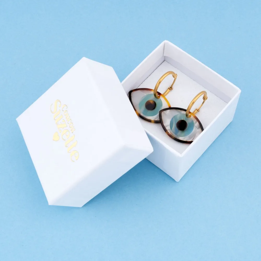 Best Boucles d'oreilles Oeil - Bleu Bijoux