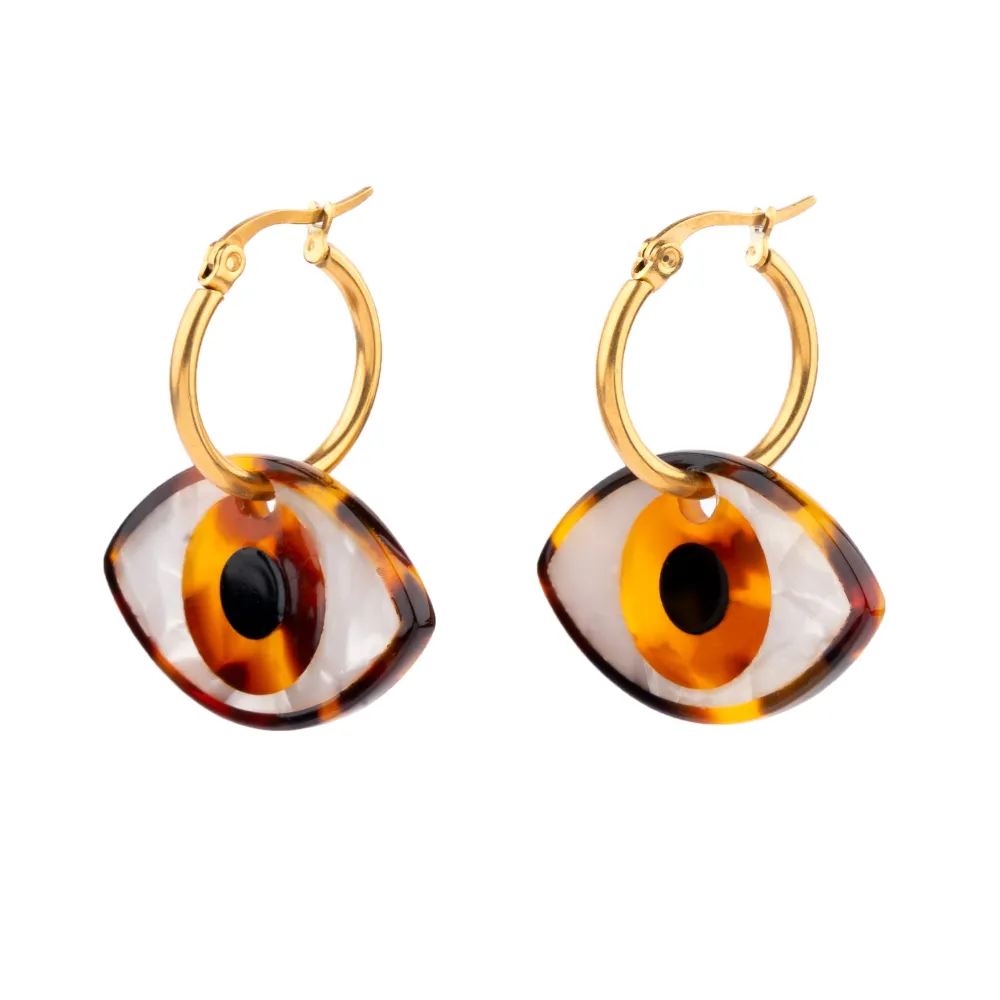 Store Boucles d'oreilles Oeil - Marron Bijoux