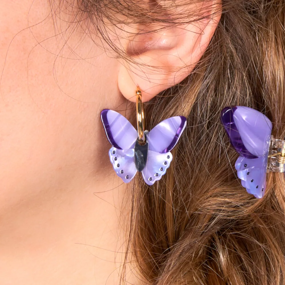Best Boucles d'oreilles Papillon Mauve Bijoux