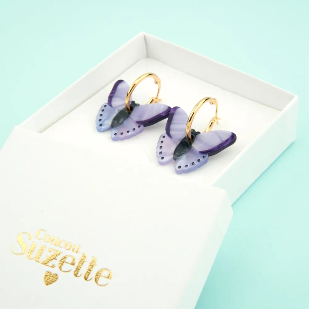 Best Boucles d'oreilles Papillon Mauve Bijoux