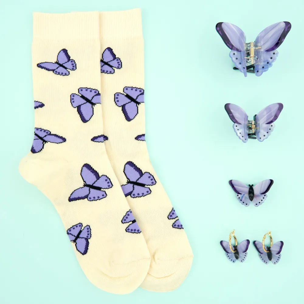 Best Boucles d'oreilles Papillon Mauve Bijoux