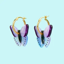 Best Boucles d'oreilles Papillon Mauve Bijoux