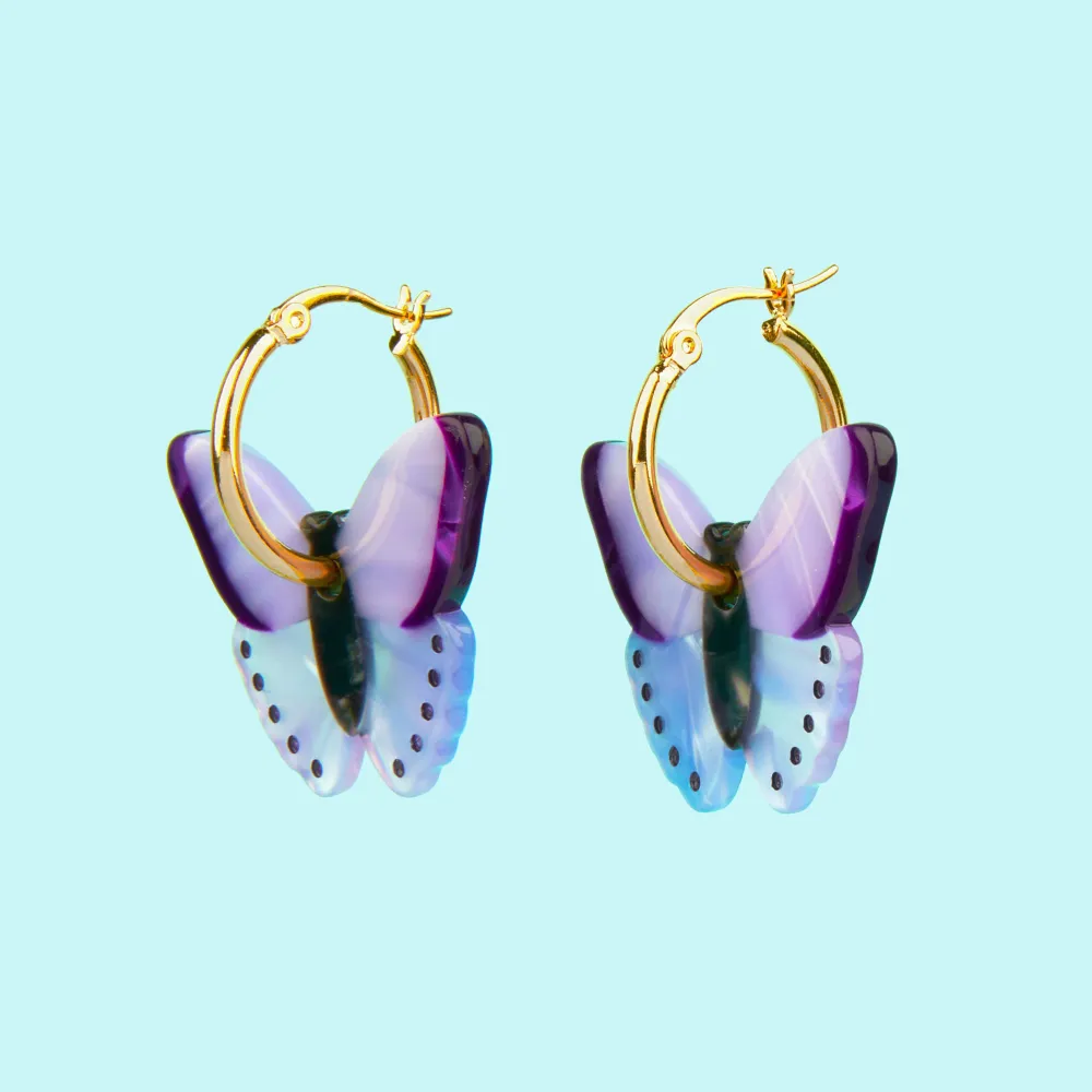 Best Boucles d'oreilles Papillon Mauve Bijoux