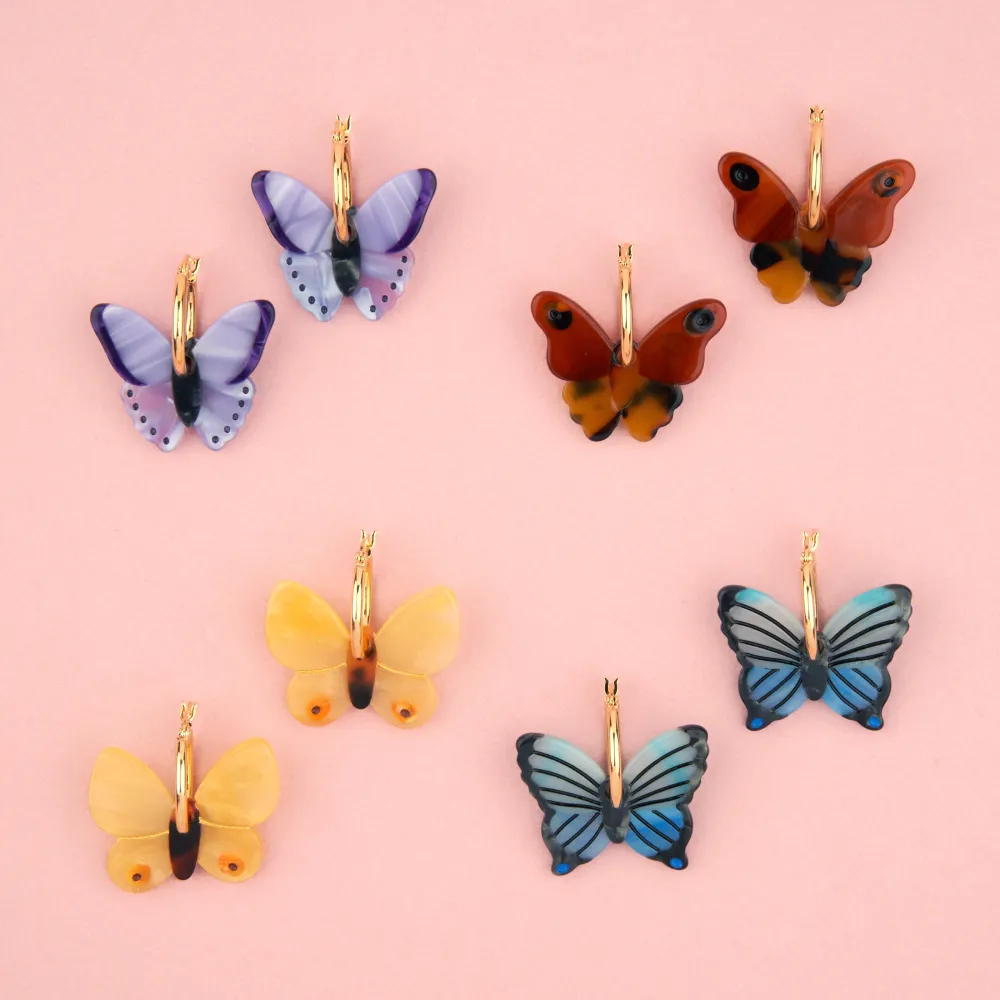 Best Boucles d'oreilles Papillon Mauve Bijoux
