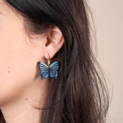Online Boucles d'oreilles Papillon Bleu Bijoux