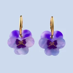 Fashion Boucles d'oreilles Pensée Mauve Bijoux