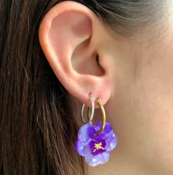 Fashion Boucles d'oreilles Pensée Mauve Bijoux