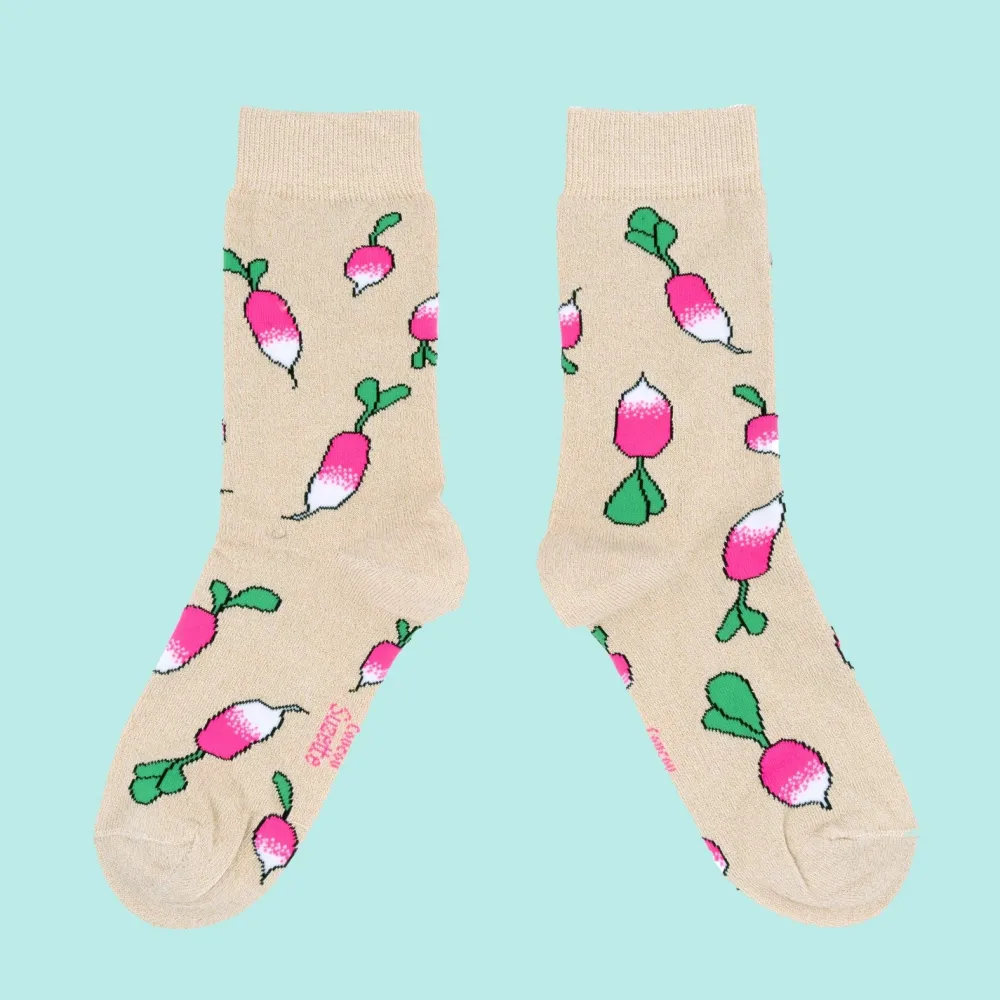 Fashion Chaussettes à paillettes Radis Chaussettes Coton