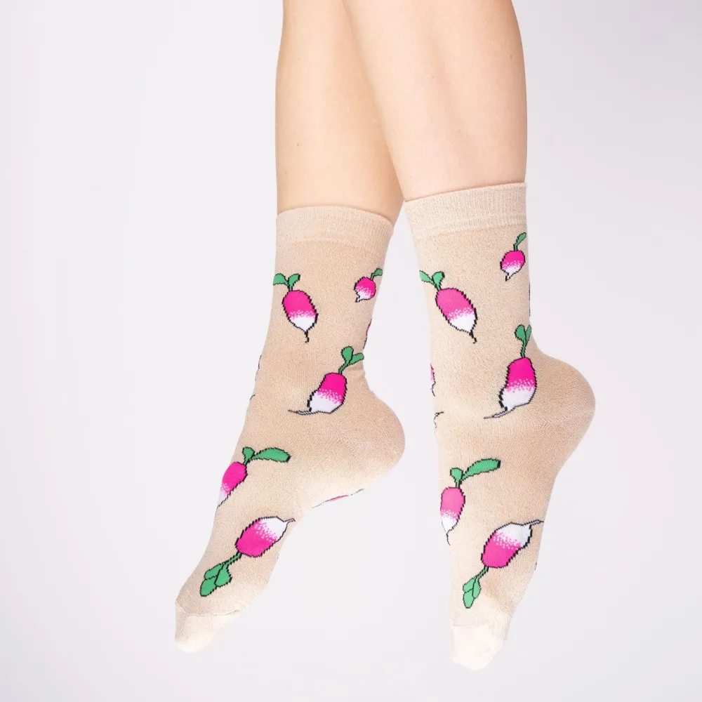 Fashion Chaussettes à paillettes Radis Chaussettes Coton