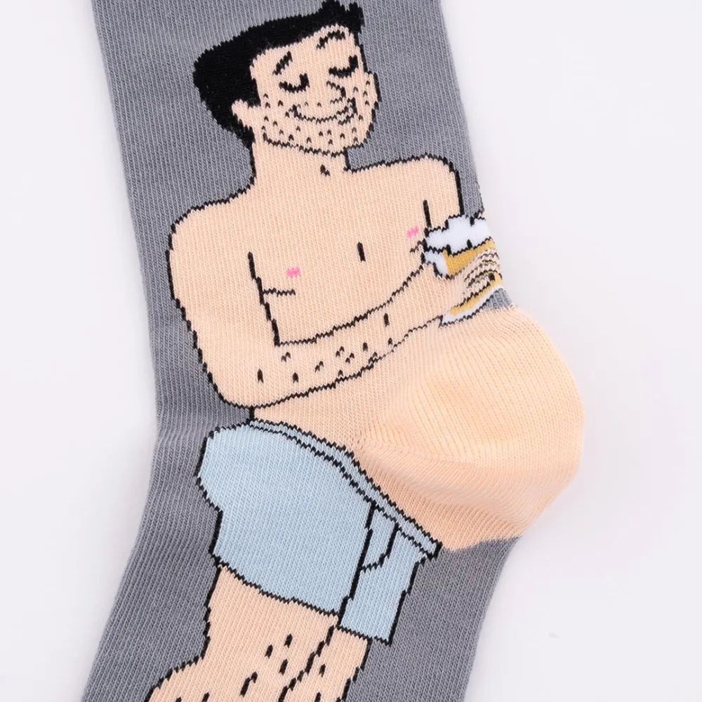 Outlet Chaussettes Bidon Bière - Blanc Chaussettes Coton