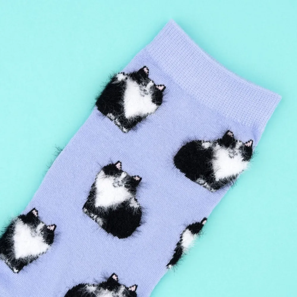 Discount Chaussettes Chat Noir & Blanc Chaussettes Coton