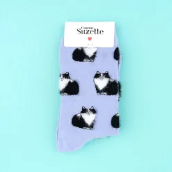 Discount Chaussettes Chat Noir & Blanc Chaussettes Coton