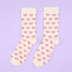 Cheap Chaussettes Coeur rose à paillettes Chaussettes Coton