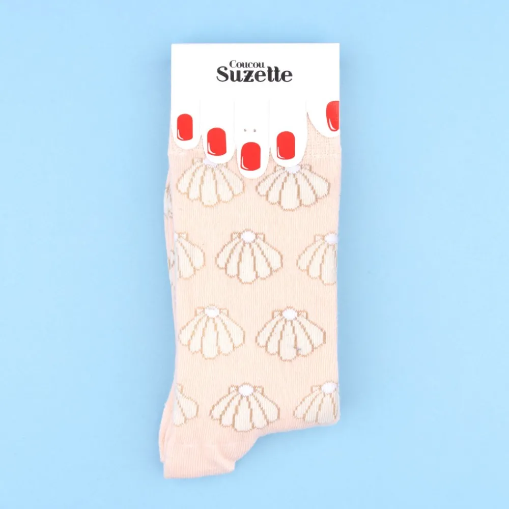 Hot Chaussettes Coquille Saint Jacques Chaussettes Coton