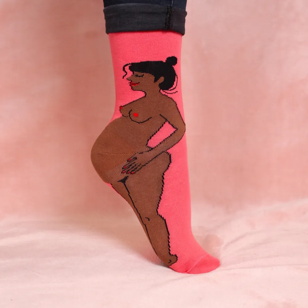 Fashion Chaussettes Enceinte - Noire Chaussettes Coton