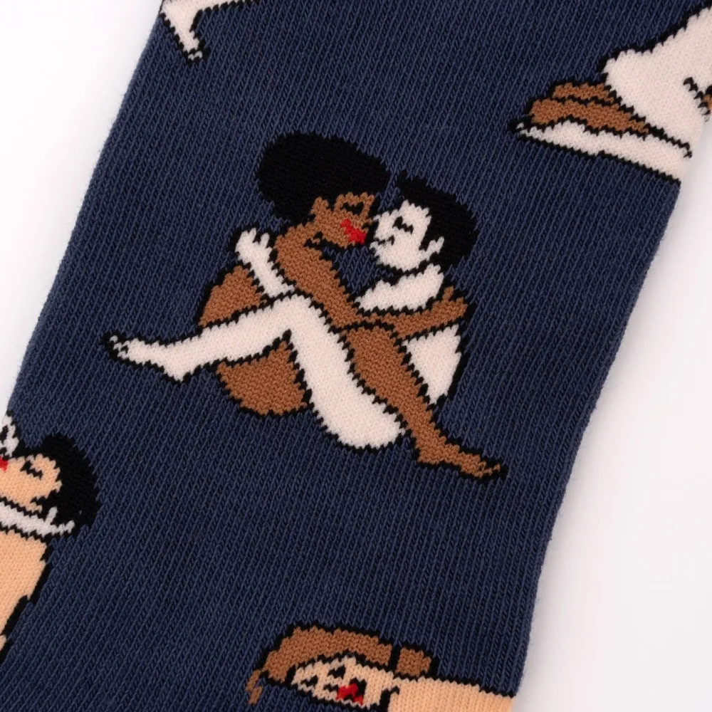 Best Sale Chaussettes Kamasutra - Couples Heteros - Bleu Chaussettes Coton