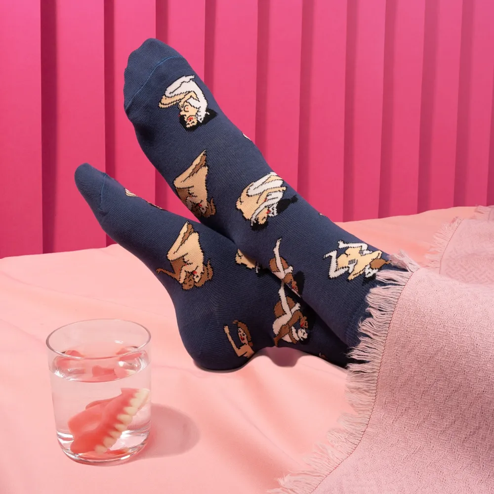Best Sale Chaussettes Kamasutra - Couples Heteros - Bleu Chaussettes Coton