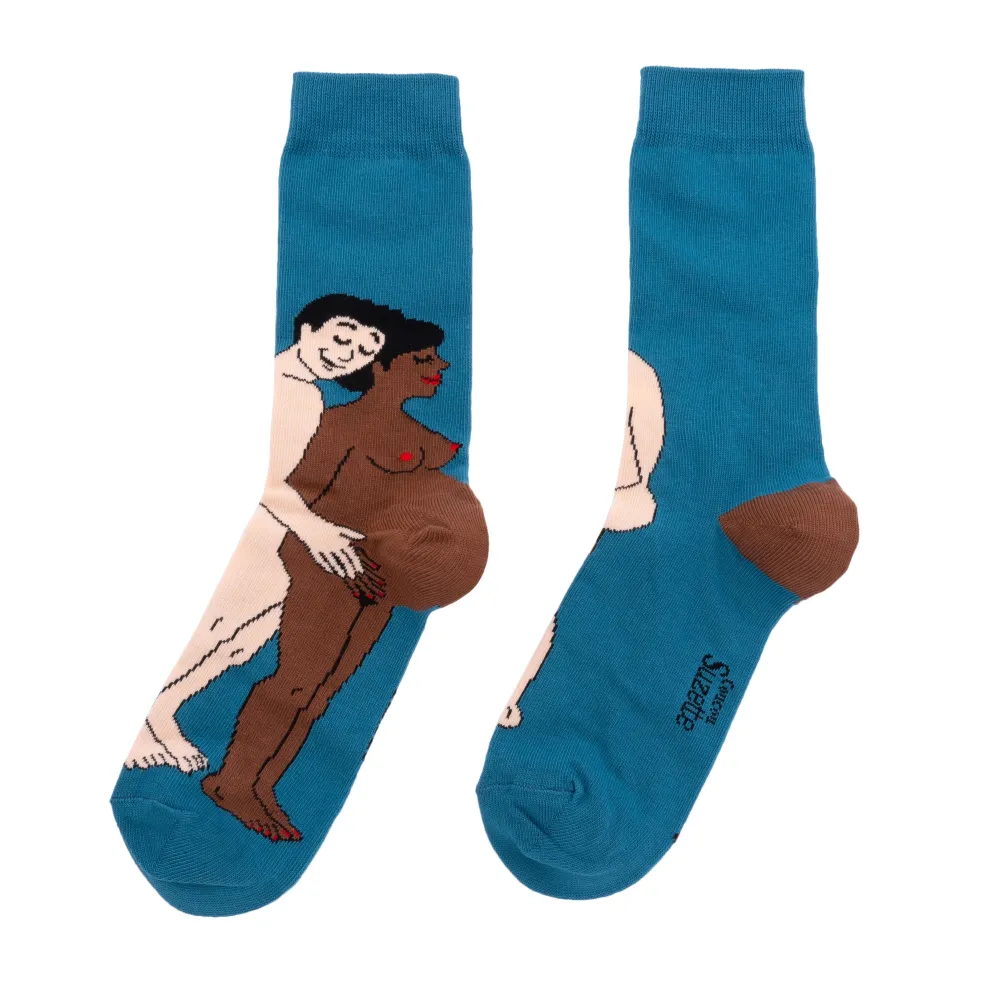 Outlet Chaussettes Parents - Maman noire et Papa blanc Chaussettes Coton