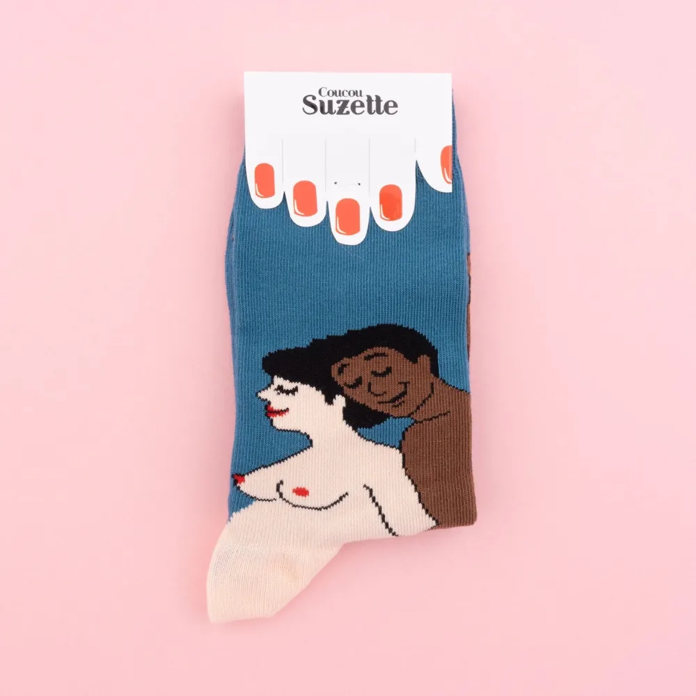 Sale Chaussettes Parents - Maman blanche et Papa noir Chaussettes Coton
