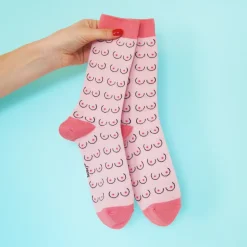 Shop Chaussettes Seins - Blanc Chaussettes Coton