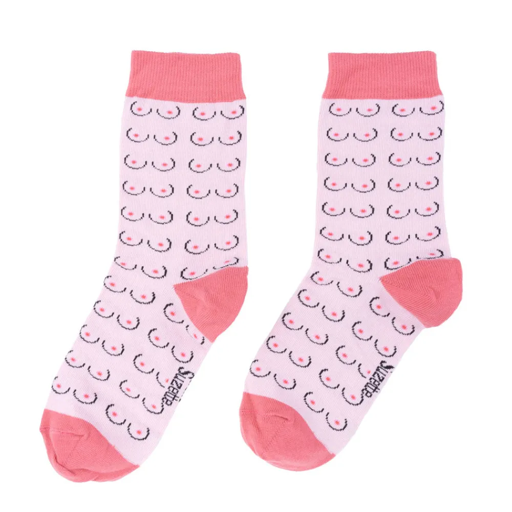 Shop Chaussettes Seins - Blanc Chaussettes Coton