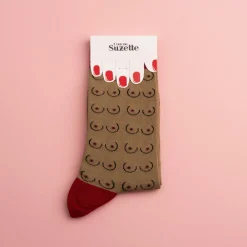 New Chaussettes Seins - Noir Chaussettes Coton