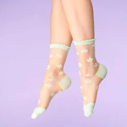 Cheap Chaussettes transparentes Pâquerette Chaussettes Transparentes