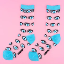 Store Chaussettes transparentes Oeil - Bleu Chaussettes Transparentes