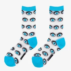 Store Chaussettes transparentes Oeil - Bleu Chaussettes Transparentes