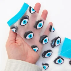 Store Chaussettes transparentes Oeil - Bleu Chaussettes Transparentes