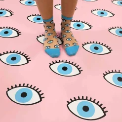 Store Chaussettes transparentes Oeil - Bleu Chaussettes Transparentes