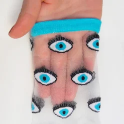 Store Chaussettes transparentes Oeil - Bleu Chaussettes Transparentes