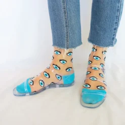 Store Chaussettes transparentes Oeil - Bleu Chaussettes Transparentes