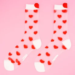 Hot Chaussettes transparentes Coeur Chaussettes Transparentes
