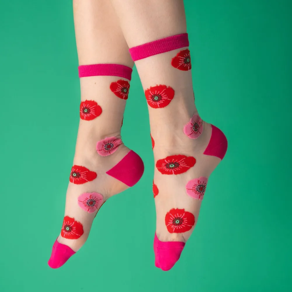 Discount Chaussettes transparentes Coquelicot Chaussettes Transparentes