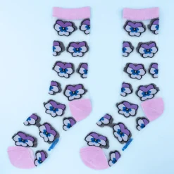 New Chaussettes transparentes Pensée Mauve Chaussettes Transparentes