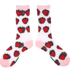 Shop Chaussettes transparentes Fraise Chaussettes Transparentes