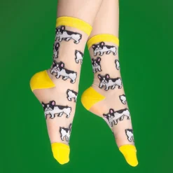 Sale Chaussettes transparentes Bouledogue Chaussettes Transparentes