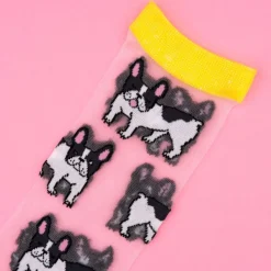 Sale Chaussettes transparentes Bouledogue Chaussettes Transparentes