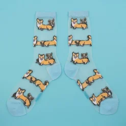 Fashion Chaussettes transparentes Corgi Chaussettes Transparentes