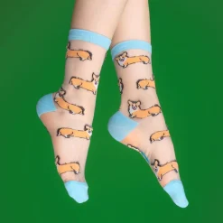 Fashion Chaussettes transparentes Corgi Chaussettes Transparentes