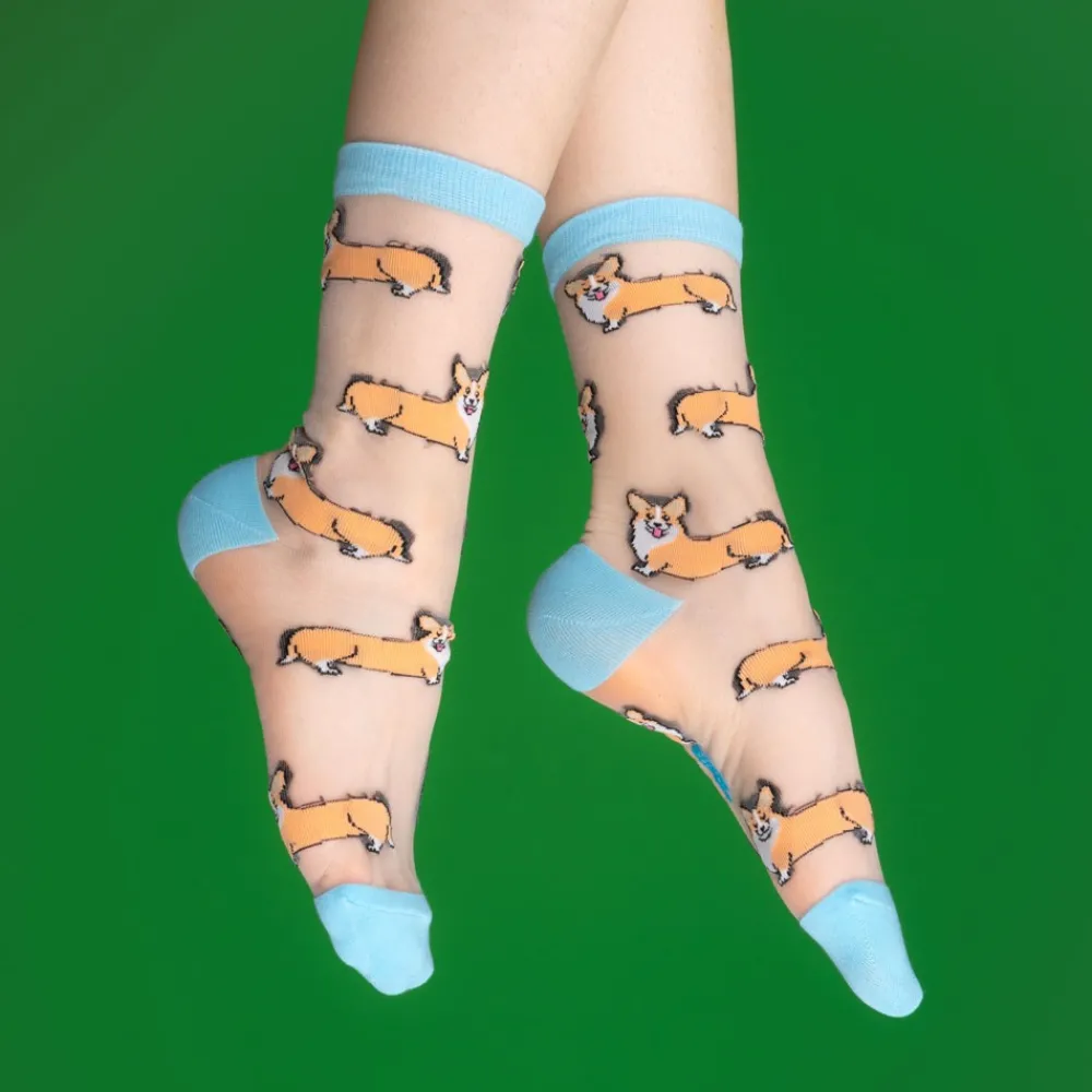 Fashion Chaussettes transparentes Corgi Chaussettes Transparentes