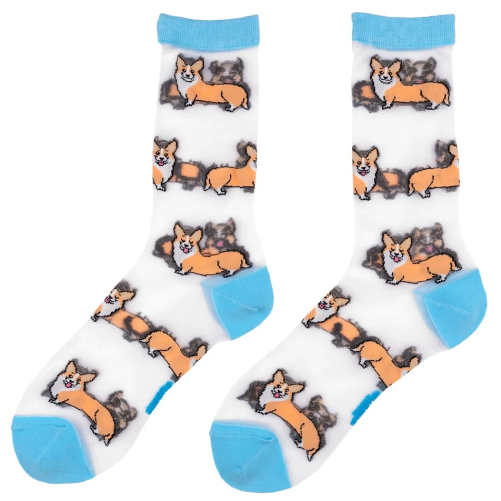 Fashion Chaussettes transparentes Corgi Chaussettes Transparentes