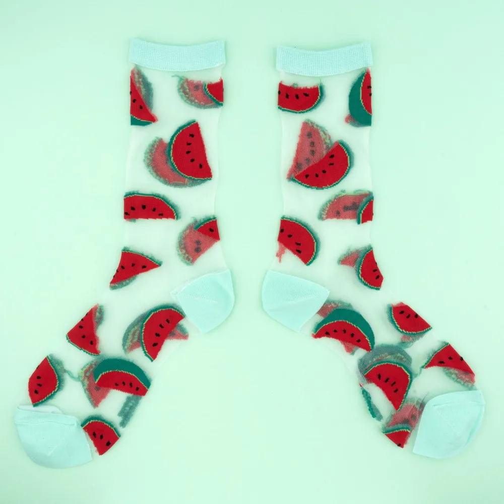New Chaussettes transparentes Pastèque Chaussettes Transparentes