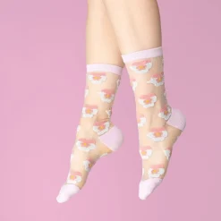 Best Chaussettes transparentes Pensée Rose Chaussettes Transparentes