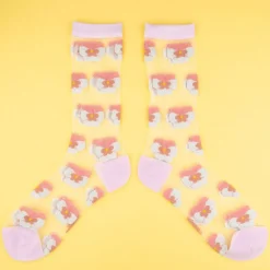 Best Chaussettes transparentes Pensée Rose Chaussettes Transparentes