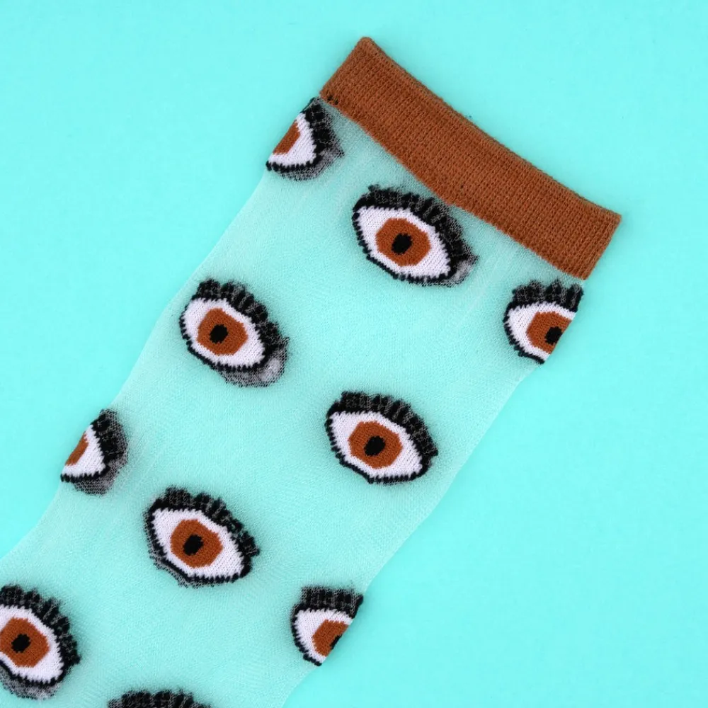 Clearance Chaussettes transparentes Oeil - Marron Chaussettes Transparentes